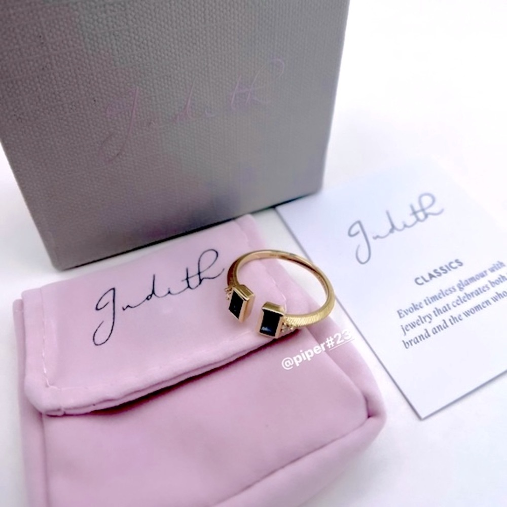 Brand New in Box Judith Ripka Classic 14K Gold Sapphire & Diamond Ring - Picture 9 of 9